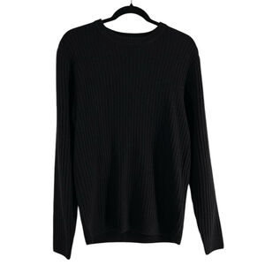 Jason WU Black Luxury wool cashmere Knit Ribbed Pulllover Sweater Size S